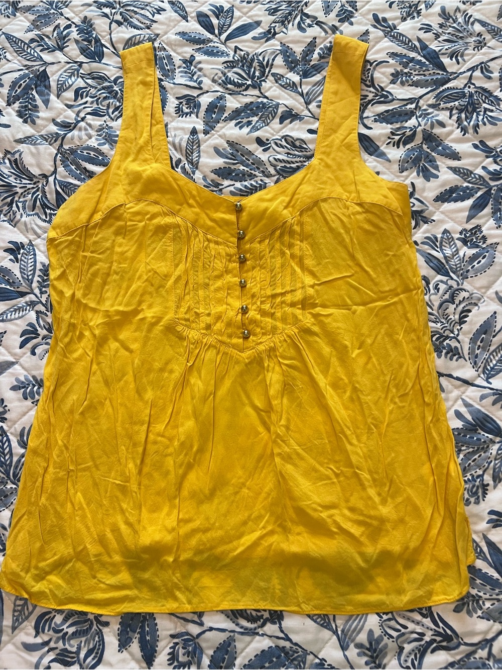 Banana Republic Bright Yellow Button-Front Camisole Top